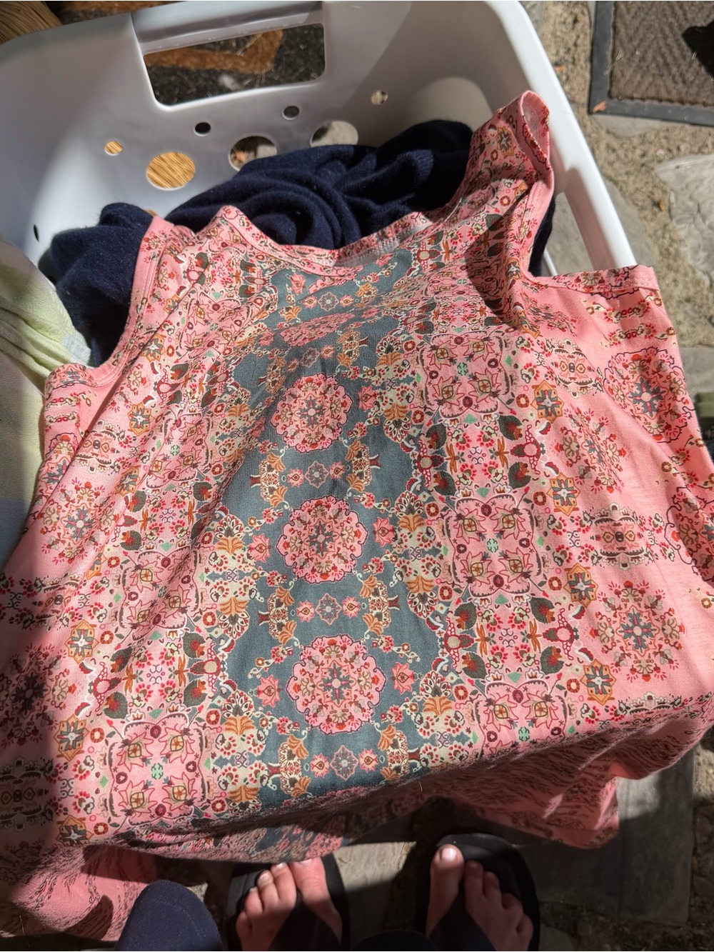Girls' Pink Floral Print Sleeveless Dress